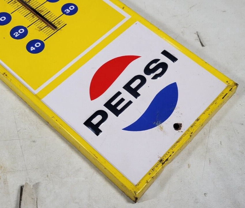 ペプシ温度計 1963 ヴィンテージ say“Pepsi, please”(L) Genuine Vintage Embossed Pepsi 1960s Say Pepsi Please