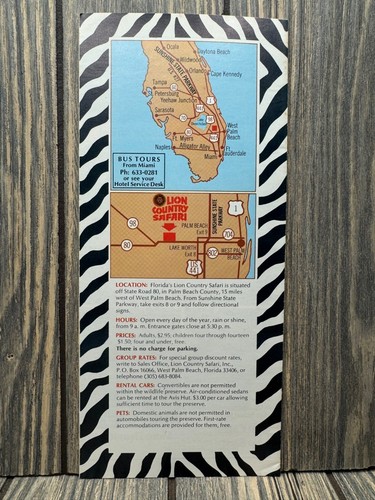 Brochure vintage Lion Country Safari - Riserva faunistica africana in Florida - Foto 4 di 5