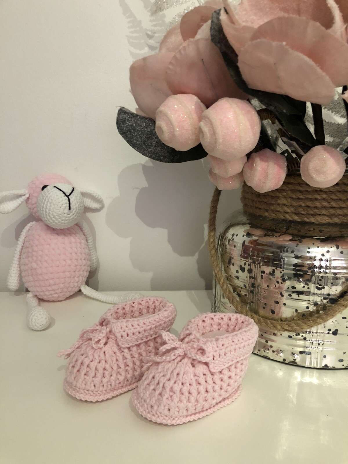 Baby Booties Pink 0-3 Months