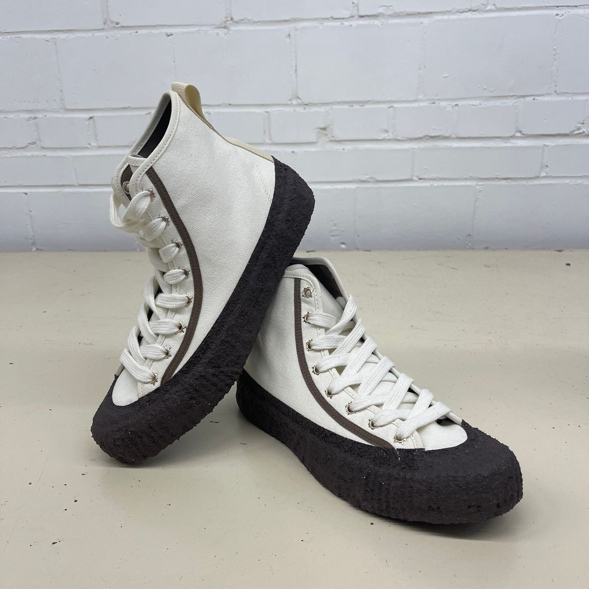 FUGAZI Trench High Top Trainers Men's Size 6 Cream/Brown | eBay