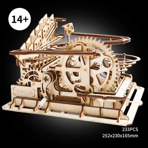 ROBOTIME 3D Wooden Puzzle Marble Run Mechanical Model Kits DIY Gift for Teens - Picture 8 of 12