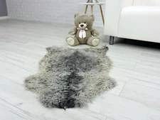 REAL GOTLAND SHEEPSKIN RUG SHAG RUG GENUINE LEATHER CHAIR COVER 31