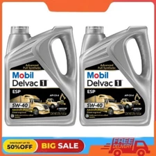 2 Pack Mobil Delvac 1 ESP Heavy Duty Full Synthetic Diesel Engine Oil 5W-40, 1 G