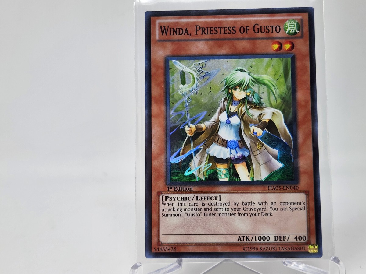 YuGiOh Winda, Priestess of Gusto HA05-EN040 1st Edition Super Rare