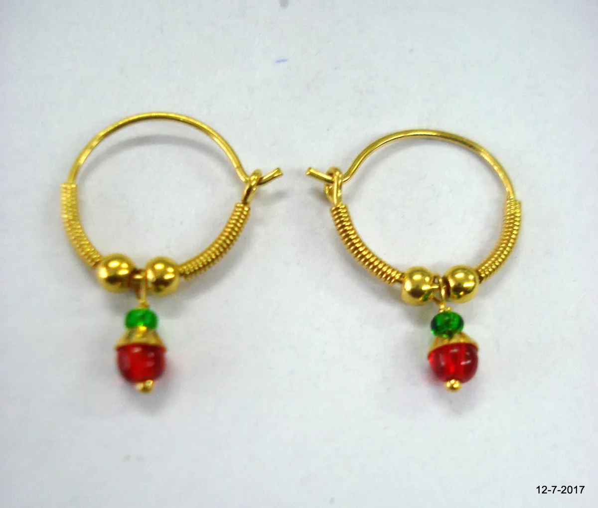 traditional design 18kt gold earrings upper ear earrings infant hoop earrings