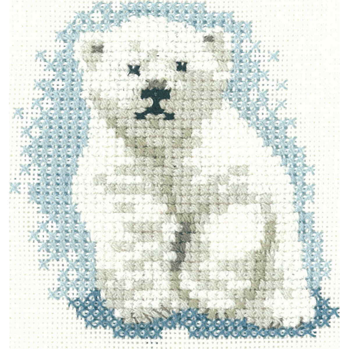 Heritage counted cross stitch kit Aida ""Polar Bear Cub (A)"", LFPB1062-A, 6,5x6,5