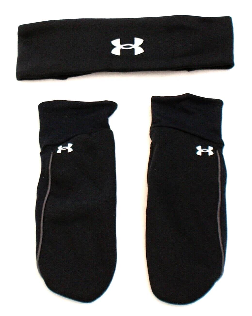 Under Armour Black UA Armour Fleece Headband and Mittens Set Women's L/XL NWT