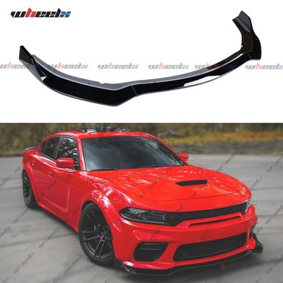 Widebody Painted Gloss Black Front Bumper Lip Splitter For 2020-23 Dodge Charger