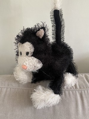 schwarz & weiß biegsame Katze Aurora WEICHES SPIELZEUG kohlensäurehaltiges Fell Plüsch 13 Zoll