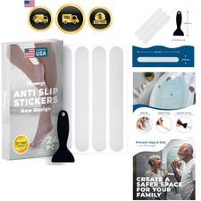 Anti Slip Shower Stickers Non Slip Bathtub Safety Strips Clear 24 pcs
