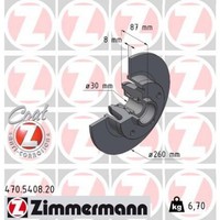 2X Zimmermann 470.5408.20 Bremsscheibe FüR Renault Megane B9A M N K9A M N