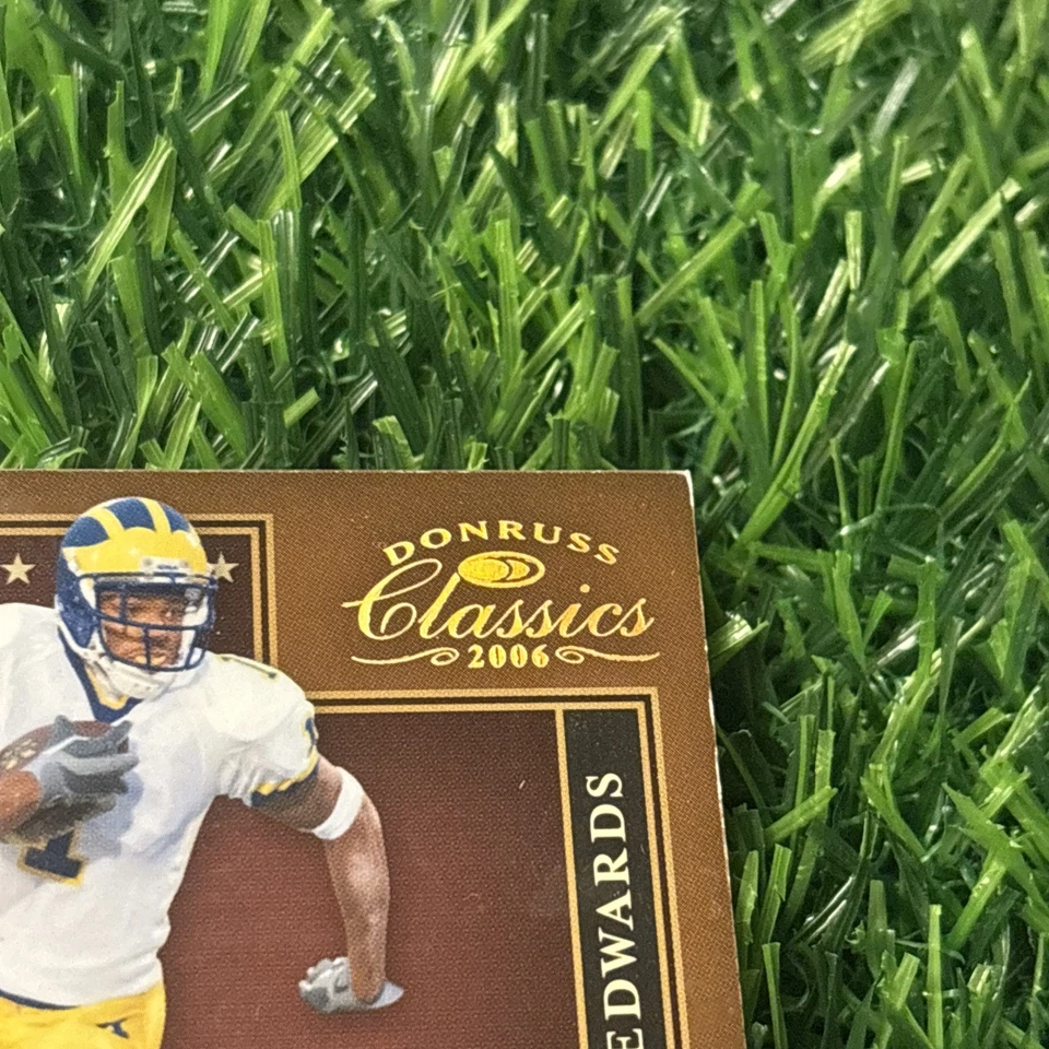2006 Donruss Classics BRAYLON EDWARDS #SS-17 Michigan Game Used 2 Color Patch! - Image 4 of 4