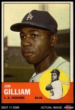 1963 Topps #80 Jim Gilliam Dodgers 4 - VG/EX