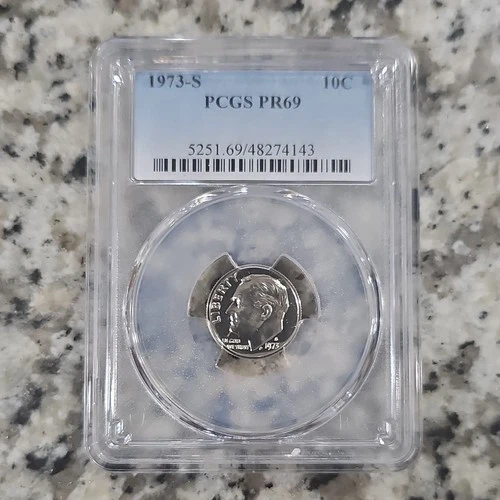 1973-S Roosevelt Silver Dime Proof PCGS PR69 San Francisco 10C