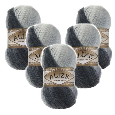 5 x 100g ALIZE Angora Gold Batik Farbverlauf Schurwolle 