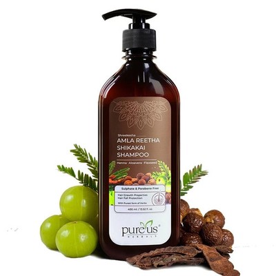 Amla Reetha Shikakai Shampoo Natural Hair Cleanser Sulphate Paraben Free - 400ml
