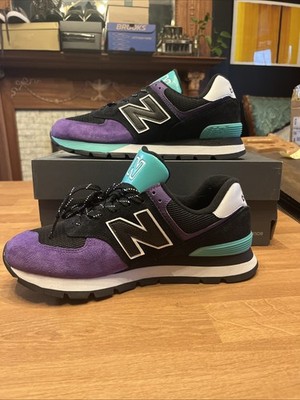 New Balance 574 Men's ML574DNY Purple/black Suede Sneakers Shoes Size 10Check!!