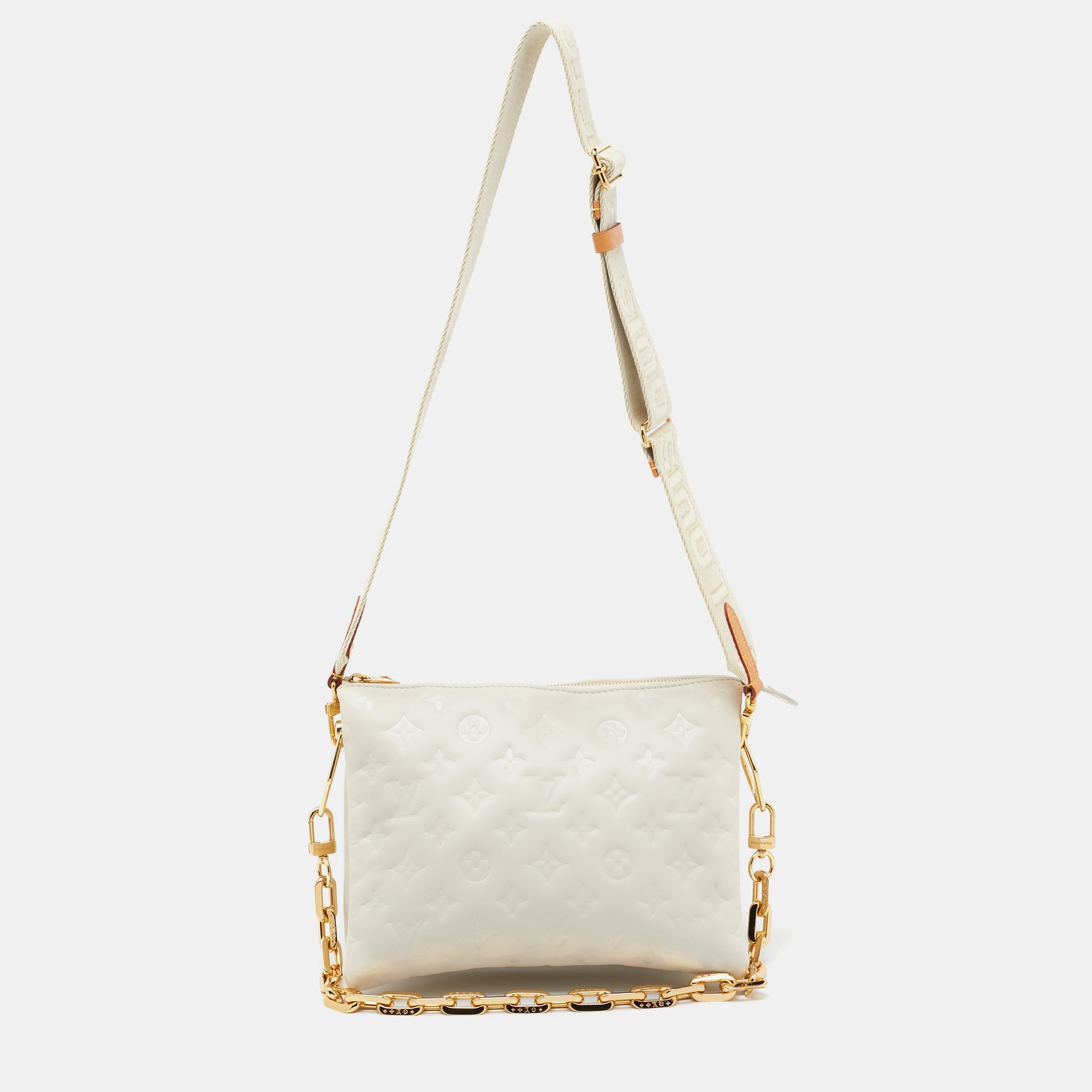 Louis Vuitton Monogram Embossed Leather Coussin PM Bag in Cream