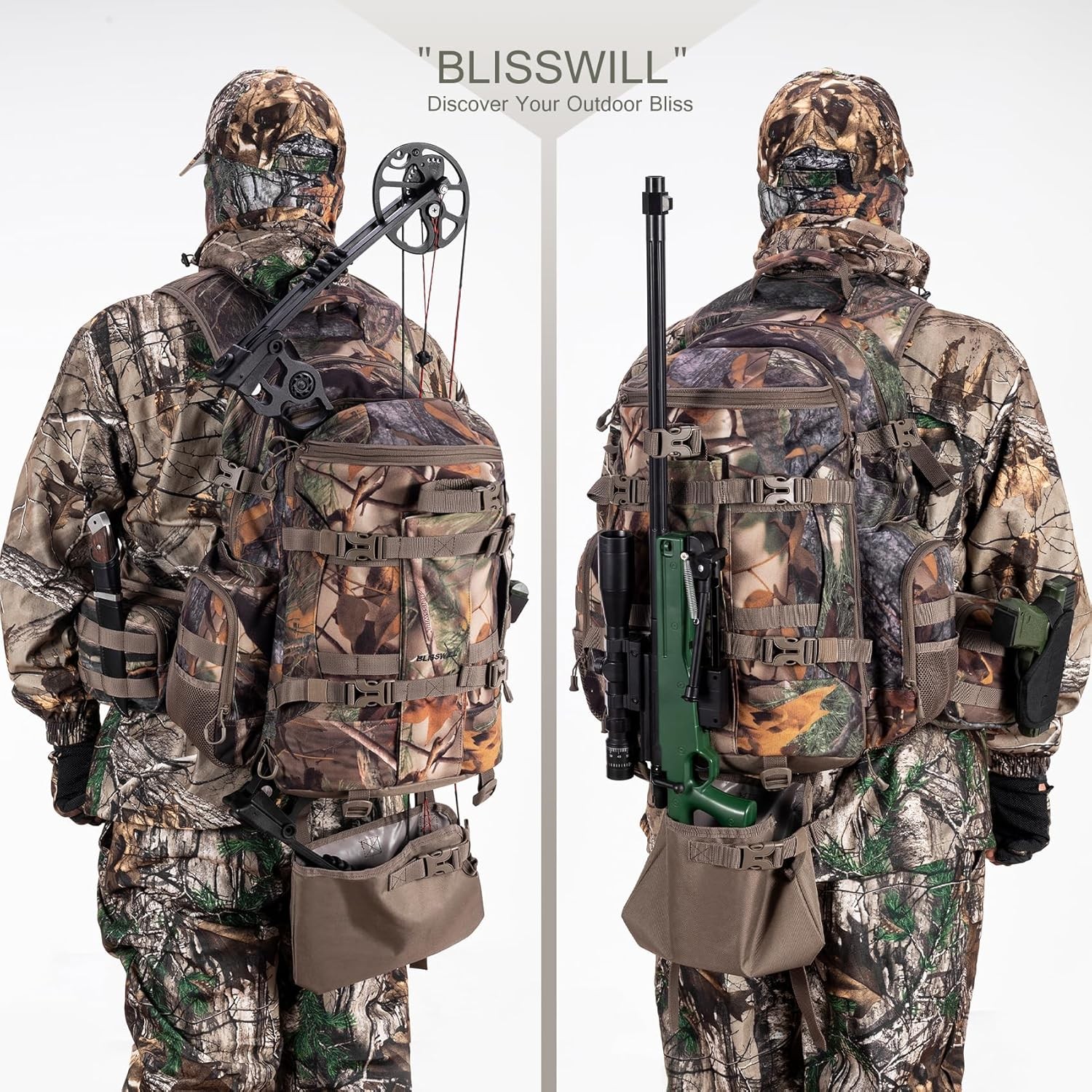 Hunting Backpack with padded weapon for Bow Rifle Hunting Gear Accessories 40L