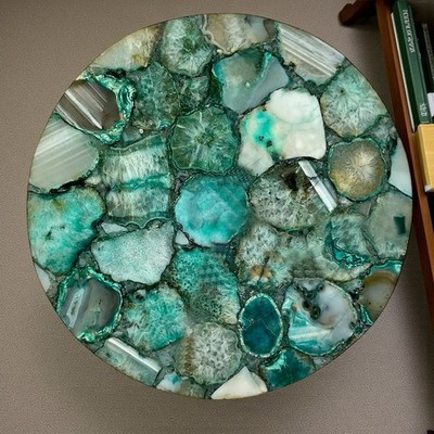 Green Agate Indoor Table / Green Agate Coffee Table Top / Agate Customized Table