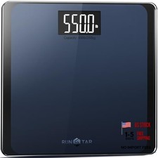 550lb Bathroom Digital Scale for Body Weight with Ultra-Wide Blue-black