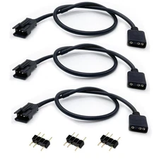ARGB Extension Cable (3-Pack), 5V 3-Pin to JST SM 3Pin Male ARGB Adapter, 11....