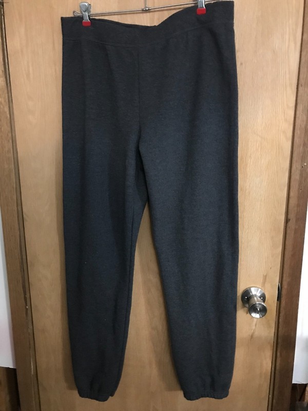 Womans gray sweatpants with No Pockets. Size Medium. 50% Cotton% 50% Polyester