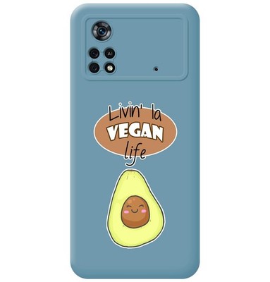 Silicone Hülle Blau Für Xiaomi POCO X4 Pro 5G Vegan Life Designs