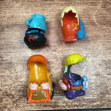 Mighty Beanz Bodz Classics Lot Of 4 - Builder Excavator Ice Cream Flying Saucer