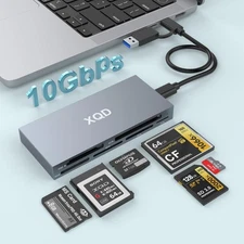 8 in 1 XQD Card Reader, 10Gbps Multi XQD Reader for Sony G/M Series, Lexar 2933x