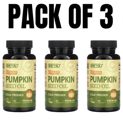 Vegan Pumpkin Seed Oil   500 mg   90 Vegan Capsules (Pack of 3)