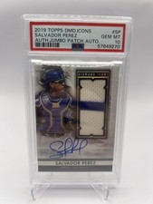 2019 Topps Diamond Icons Salvador Perez Auto Jumbo Patch PSA 10 #/25 Pop 1
