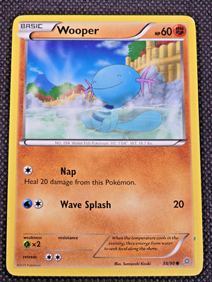 Played Wooper 38/98 Common XY - Ancient Origins Pokemon Card LP -- L26