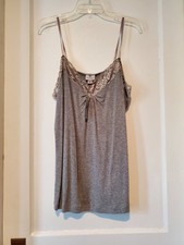 NWT Worthington Heather Gray Tank w/lace/Spaghetti Straps SZ 2X 666
