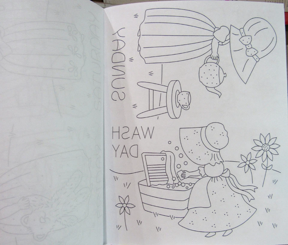 Aunt Marthas SUNBONNET DAYS 407 Embroidery Transfer Pattern Book Sue Day of Week - Image 4 of 4