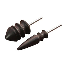 2 PCS Ebony Wood Leather Burnisher Bits Pointed Tip Slicker for Dremel