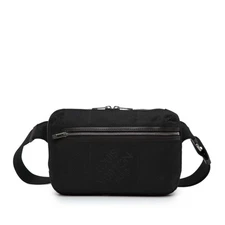 Authenticated Louis Vuitton Damier Graphite Ambler Black Canvas Fabric Belt Bag