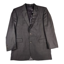 Jos. A. Bank Mens Blazer 100 Wool Windowpane Size 44L Sport Coat