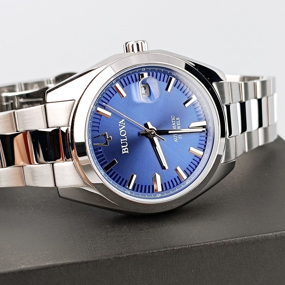 Men's Bulova Classic Surveyor 96B436 Blue Dial Stainless Steel