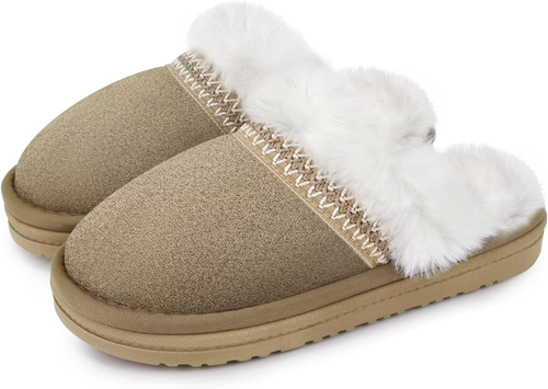 Pantofole Donna Inverno Peluche, Ciabatte Donna con Pelliccia Invernali