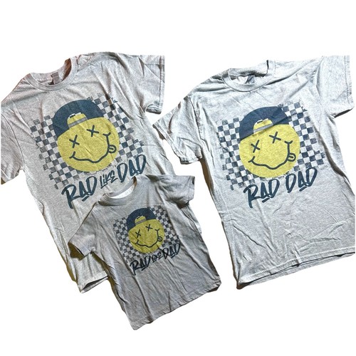 Dad Shirt W/ 2 Matching Kids Shirts RAD DAD Son Shirts RAD Like DAD  Fathers Day
