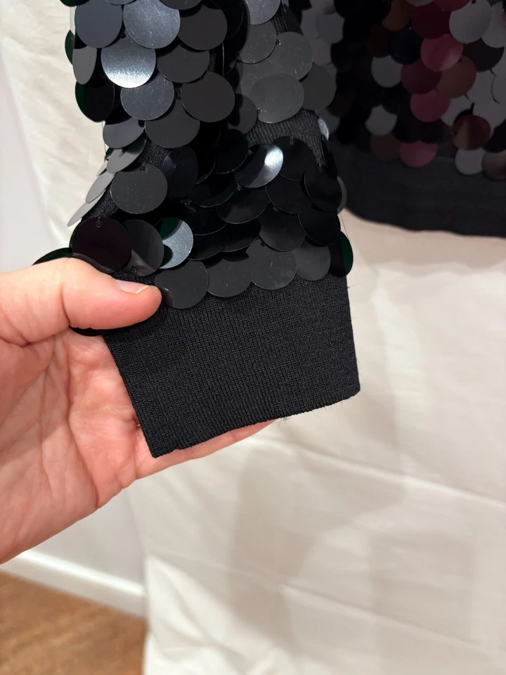 BNWT NEXT Black Sequin Top Size 12 - Image 4 of 4