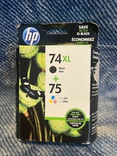 February 2019 Genuine HP 74XL Black & 75 Tri-Color Ink Set