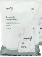 Motif Breastmilk Storage Bags 100 Count, BPA-Free, Leak-Proof