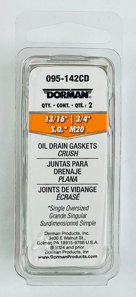 Juego de 36 juntas de trituración de drenaje de aceite Dorman 095-142CD 13/16" X 3/4" M20 Foto 3 de 3