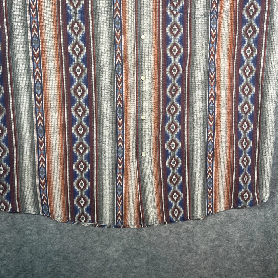 Camisa de Colección Wrangler Para Hombre Brushpopper 3XL Multicolor Perla A Presión Azteca Foto 3 de 4