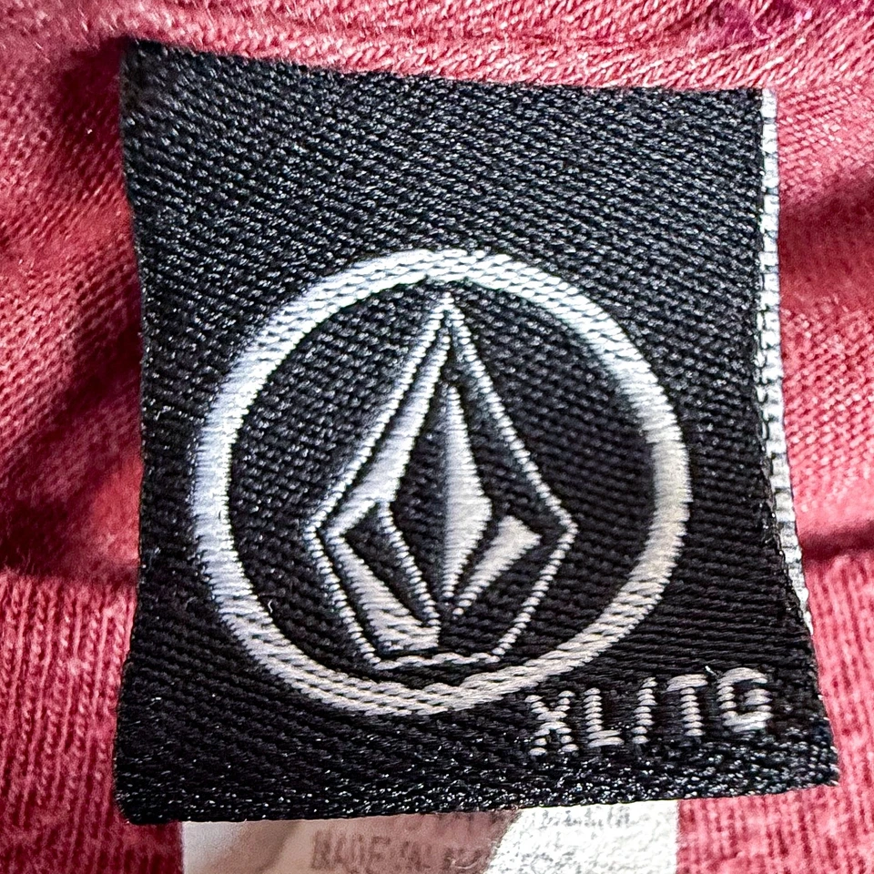 Volcom Trademark Logo Graphic T-Shirt Red Heathered XL Skate Surf Casual Tee - Image 3 of 4