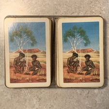 1950s Canasta Playing Cards Reed Paper Group Aboriginal Art Decks w/ Box & Rules