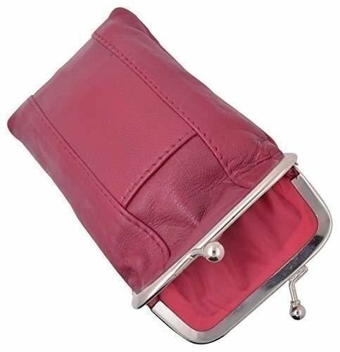 Genuine Leather Cigarette Case with Lighter Pouch Hot Pink by Marshal