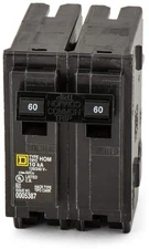 Square D HOM260 60 A 2 Pole 240 Volt Miniature Circuit Breaker HOM260CP New!!